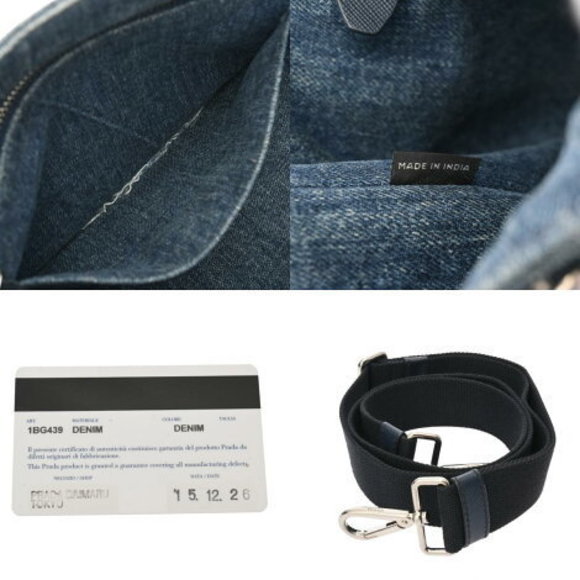 PRADA Canapa Mini Tote Blue Denim Handbag - Picture 12 of 12